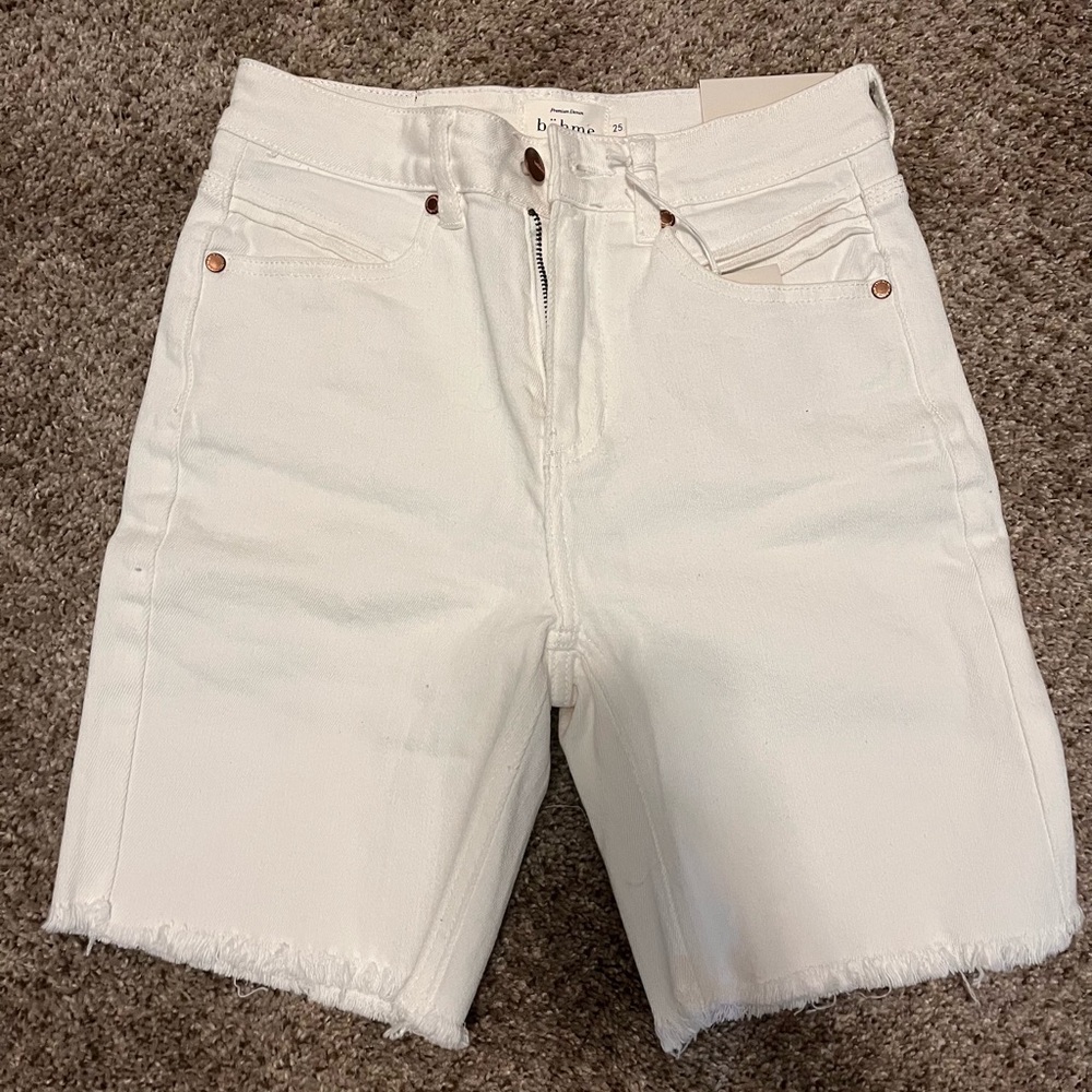 White Bohme Denim Shorts